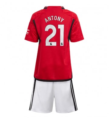 Manchester United Antony #21 Replica Home Stadium Kit for Kids 2023-24 Short Sleeve (+ pants)